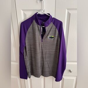 Purple and Gray Quarter-Zip Pullover